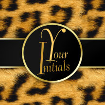 Leopard Print Precious Gold Initials