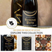 Hip Hop Gold Cuban Link Chain Birthday Theme 