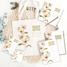 Wildflower Monogram Name Vintage Floral Stationery