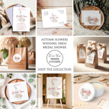 Autumn Flowers Wedding Dress Bridal Shower Suite