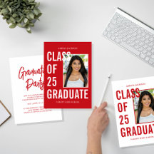 Class Of 25 Red & White Graduation Suite