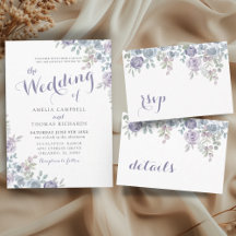 Dusty Blue & Purple Floral Wedding Collection