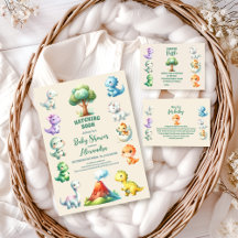 Dinosaur Egg Cute Watercolor Baby Shower