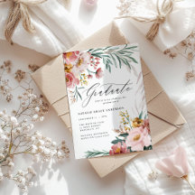 pink girly floral elegant graduate