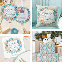 Coastal Christmas Seas & Greetings Wreath