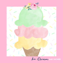 Watercolor Ice Cream Baby Shower