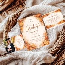 Autumn Maple Leaves Graduation Party