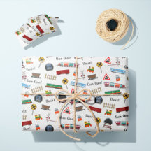 Cute Pattern Little Boy First Name Choo Choo Train