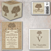 Oak Tree on Burlap Wedding