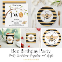 Bee Birthday Party Invitations Supplies and Gifts