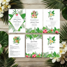 Watercolor Floral Aloha Luau Suite