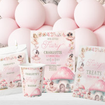 Fairy mushroom pink girls birthday party