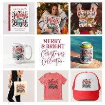 Merry and Bright, Colorful Retro typography