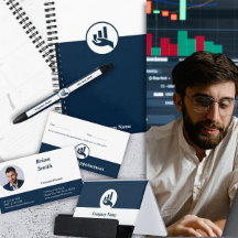 Financial Planner, Blue Business Card & Collateral