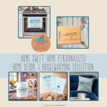 Minimalist Blue Personalized Home Sweet Home