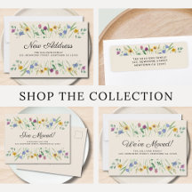 Wildflower Floral Moving Announcement Collection