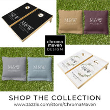 Modern Minimalist Wedding Monogram Cornhole Sets
