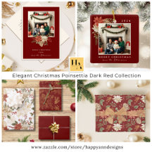 Elegant Christmas Poinsettia Rich Red Collection
