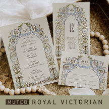 Muted Royal Victorian Wedding Stationery