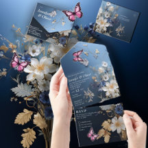 Bouquets of Silky Blue-White and Gold Edges