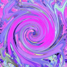 Colorful Hot Pink and Purple Boho Hippie Swirl