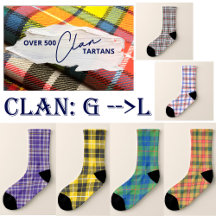 Plaid Tartan Socks Clans G --> L