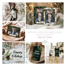 Holiday Watercolor Winter Pine Collection