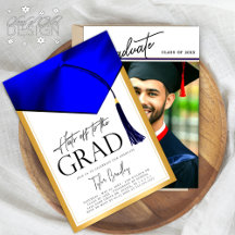 Hats Off To The Grad Blue Graduation Collection