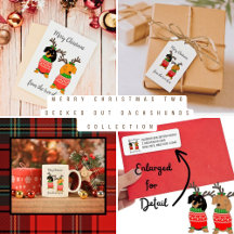 Merry Christmas Two Decked Out Dachshunds 