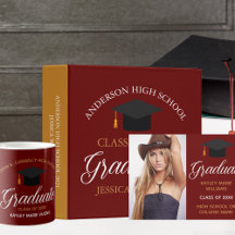 Maroon Red Gold Graduation Class of 2025 Party