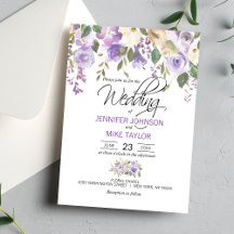 Watercolor Floral Lavender Purple Wedding