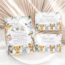 Jungle Animals, Wild One Baby Shower Collection