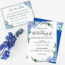Elegant Blue Floral Wedding Collection