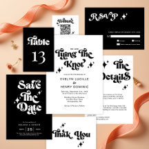 Modern Retro Black White Wedding Suite