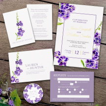 Purple floral art skyflower wedding 