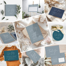 Oh Baby Shower Blue Script Modern Elegant