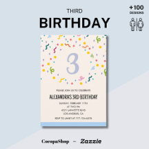 🎉 3rd Birthday Invitations – Girl & Boy 🎂✨💖