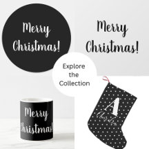 Black and White Script Typography Merry Christmas