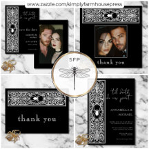 Gothic Spooky Spider Black White Wedding