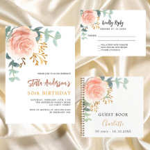 Birthday party - rose gold floral eucalyptus