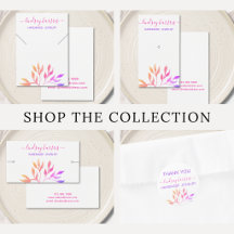 Watercolor Leaves Jewelry Display Card Collection