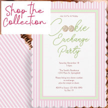 Modern Preppy Pink and Green Cookie Exchange