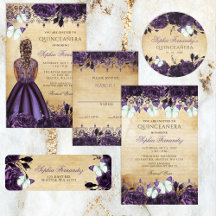 Princess Purple Butterfly Quinceañera Sweet 16