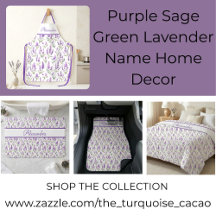 Purple Sage Green Lavender Name Home Decor