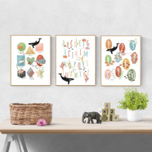 Kids Cute Educational Ocean ABC Learning Design 