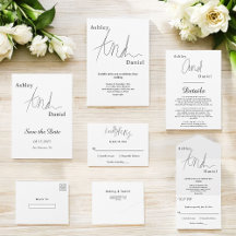 Delicate Simple Black And White Wedding Collection