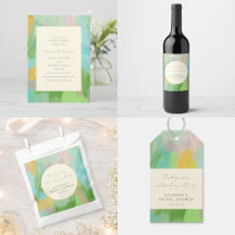 Colorful Boho Abstract Watercolor Bridal Shower