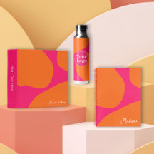 Bold and Bright Hot Pink and Orange Abstract