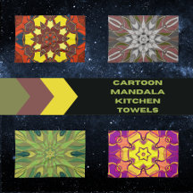 Cartoon Mandala Kitchen Towels