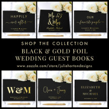 Black Wedding Foil Guest Books